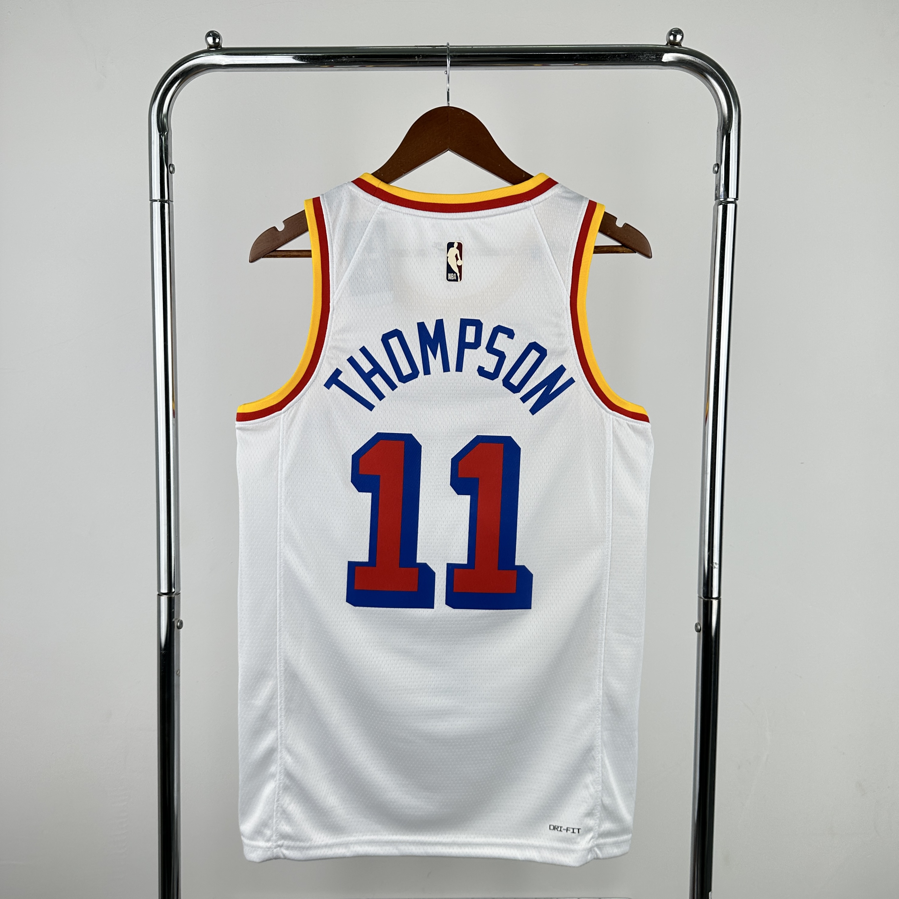 Men Golden State Warriors #11 Thompson White Season Throwback Nike 2025 NBA Jersey->sacramento kings->NBA Jersey